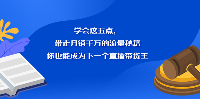 学会这五点，带走月销千万的流量秘籍，你也能成为下一个直播带货王网创吧-网创项目资源站-副业项目-创业项目-搞钱项目左姐网创