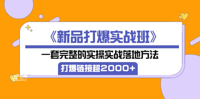 《新品打爆实战班》一套完整的实操实战落地方法，打爆链接超2000+（38节课)网创吧-网创项目资源站-副业项目-创业项目-搞钱项目左姐网创